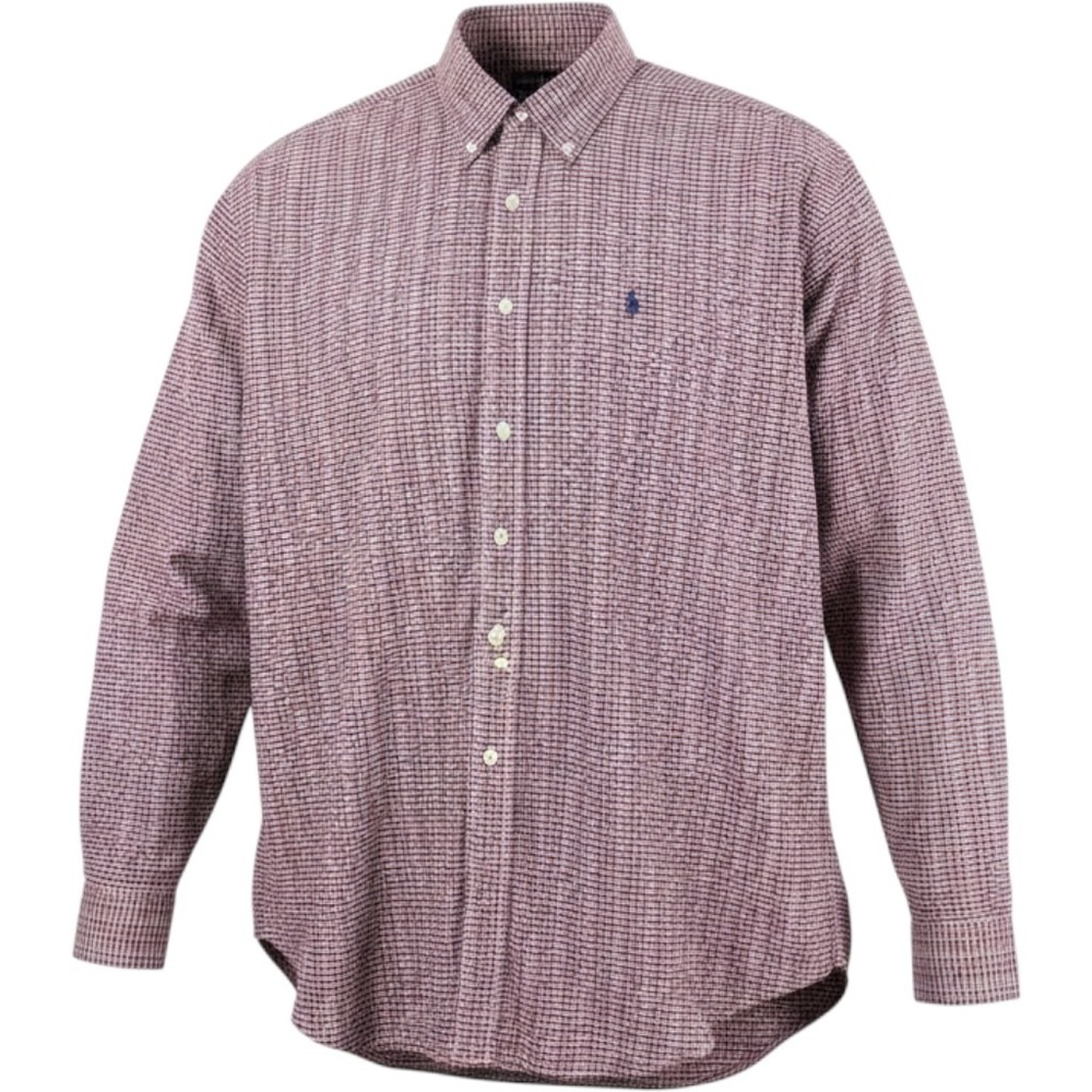 Polo Ralph Lauren Button Down Men XXL Red Plaid EUC Blake Cotton Long Sleeve